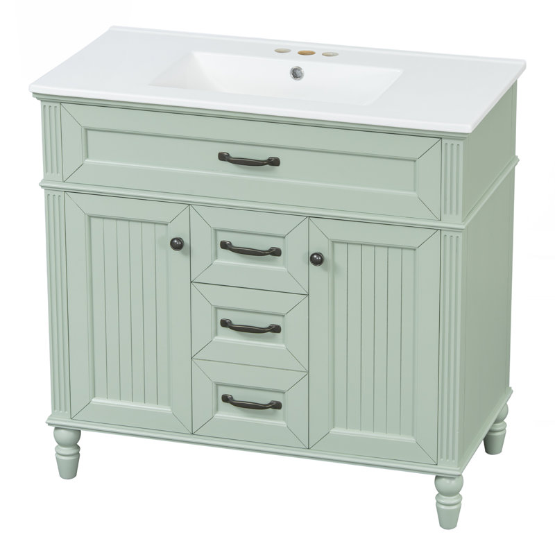 Meuble-lavabo 36 po avec lavabo, Vert