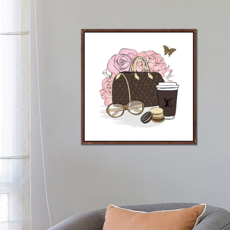LV Set by Martina Pavlova - Print on Canvas, 93.98 cm H x 93.98 cm W, Brown Framed