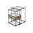 Leeroy Contemporary Glass Frame Rectangular Nesting Table Set with Storage in Antique Brass and Clear