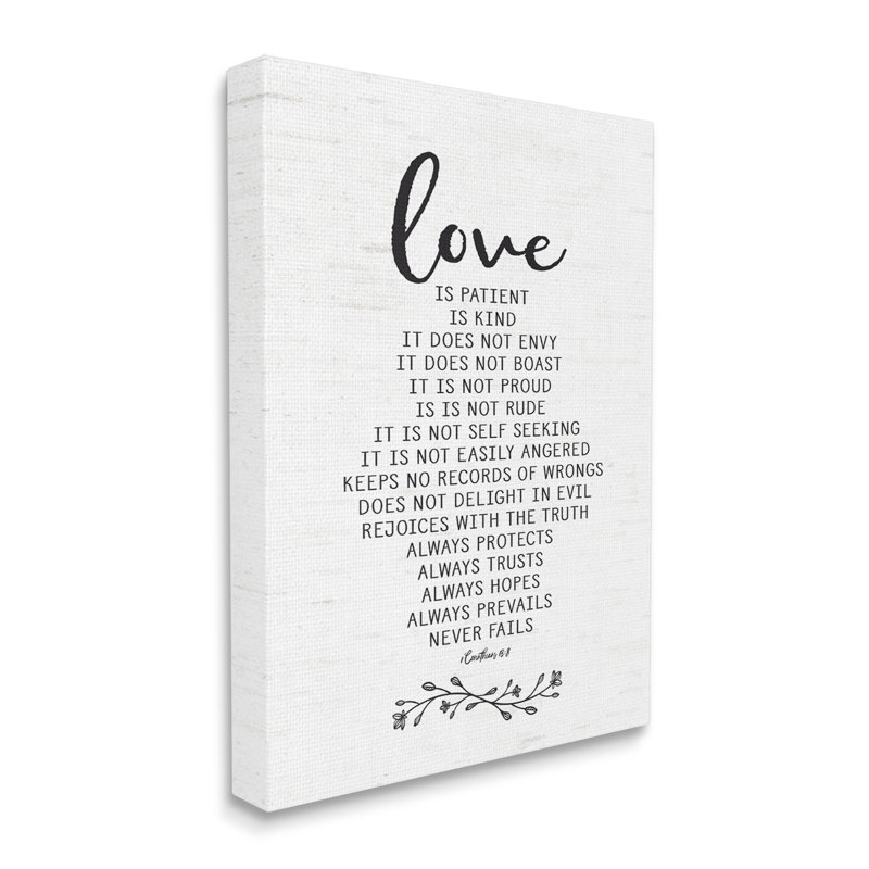 «Love Is Spiritual Quote» par Lettred and Lined - Art textuel sur toile tendue, H 20 po x l 16 po x P 1,5 po