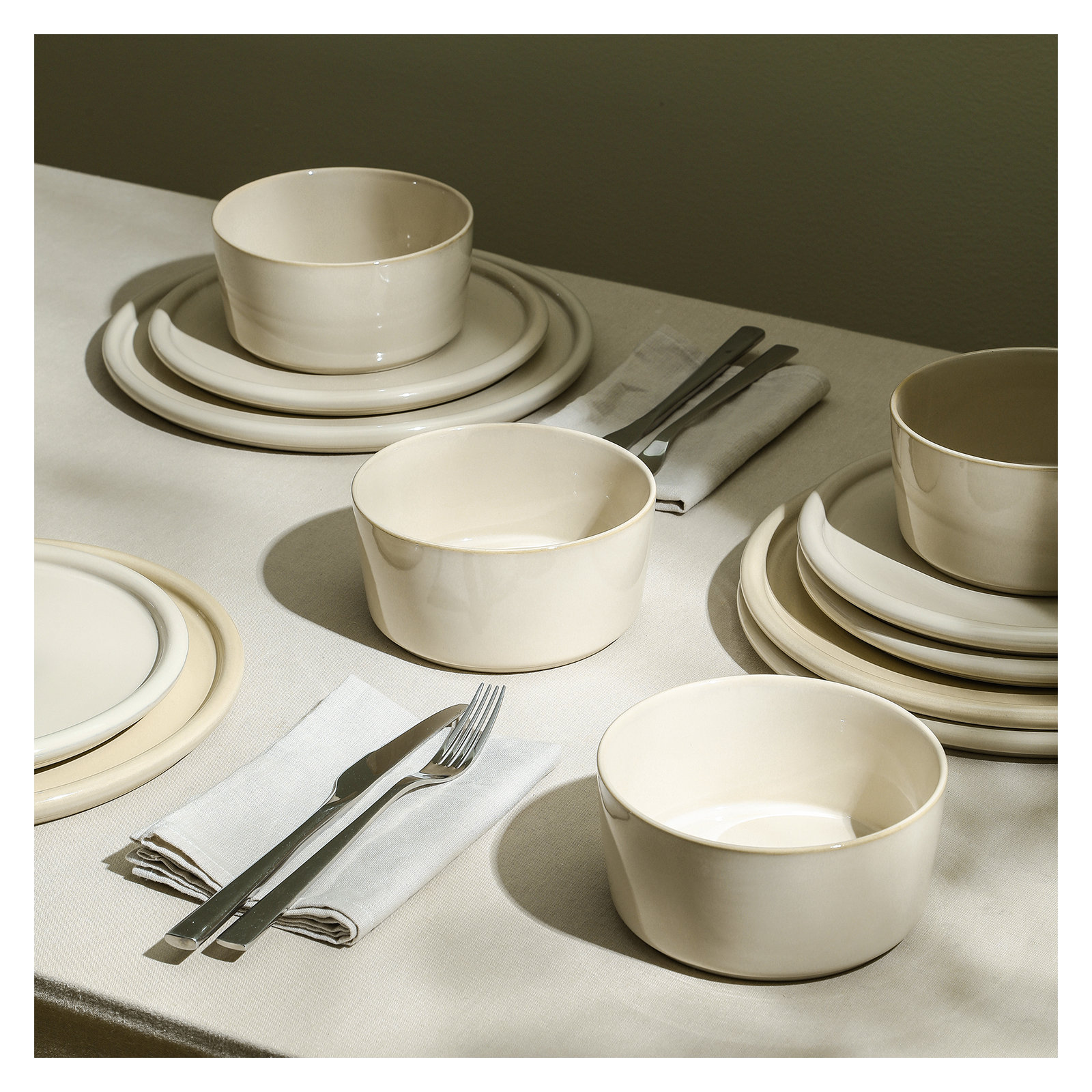 Stone Lain Eden 24-Piece Dinnerware Set Stoneware, Beige