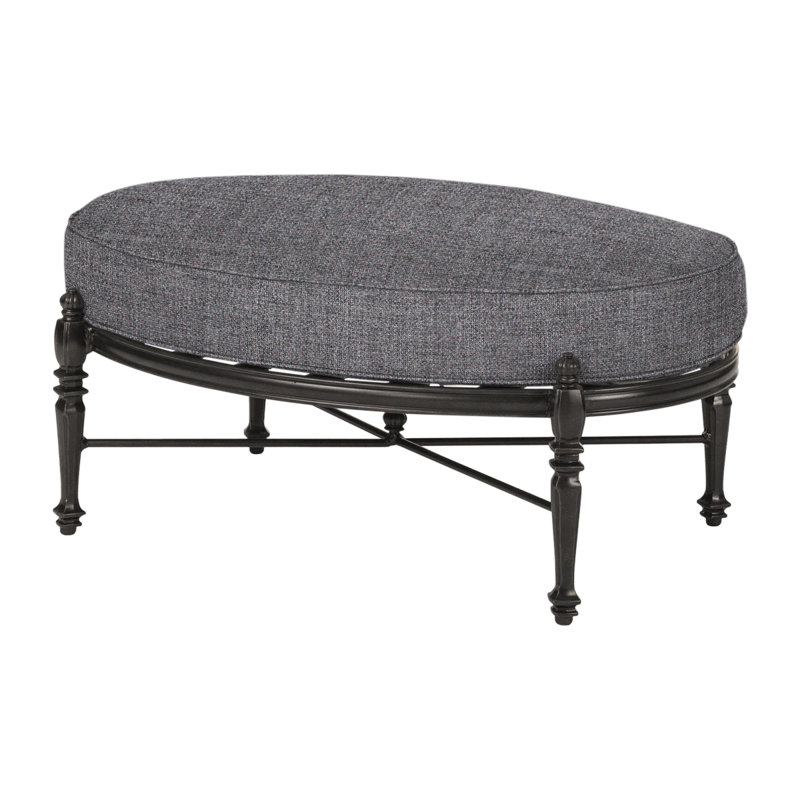 Grand Terrace Oval Ottoman with Sunbrella Cushions, Cast Slate Sunbrella® Plainweave, Desert Bronze
