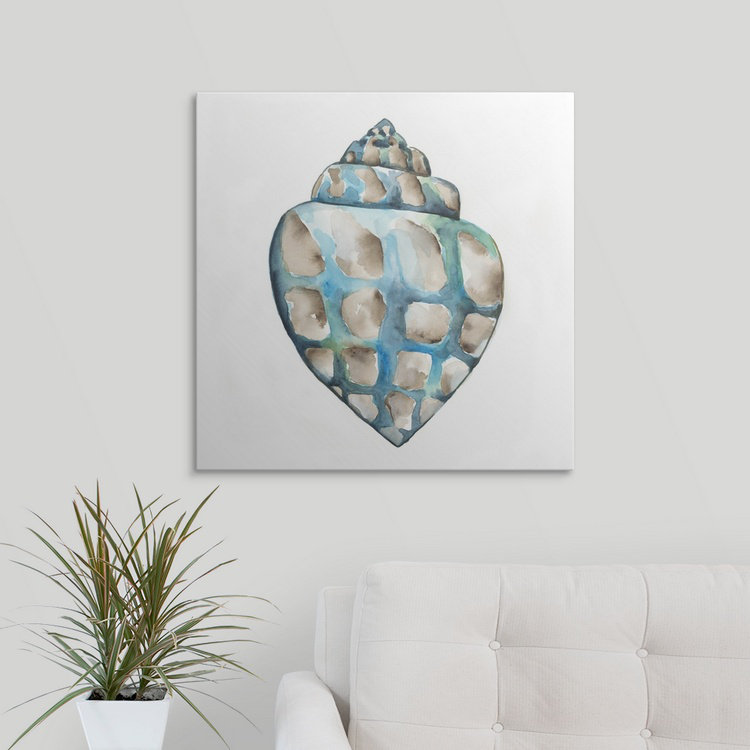 «Aquarelle Shells V» par Chariklia Zarris, reproduction d'art, H 35 po x l 35 po x P 1,5 po, Toile
