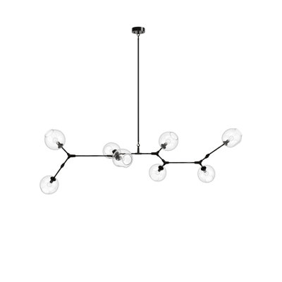 Maclean 8 - Light Aluminium Dimmable Linear and Modern Linear Chandelier