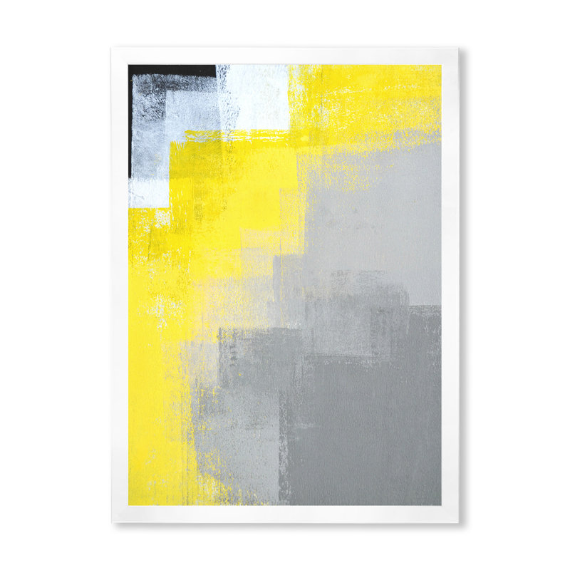 Abstrait, univers - peinture, H 20 po x l 12 po, Cadre photo blanc