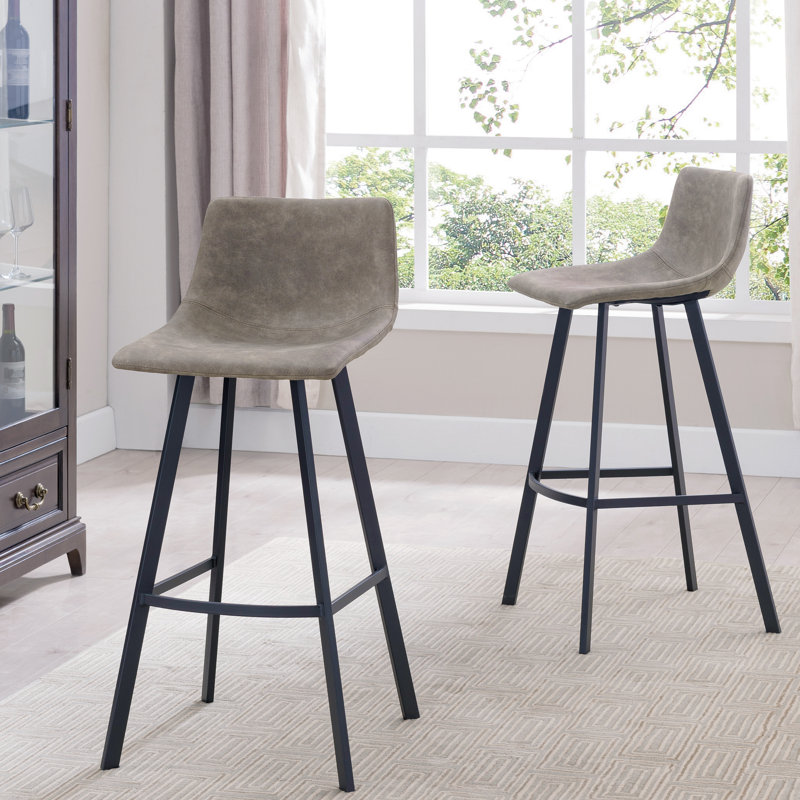 Comptoir, bar et tabouret très grand Amiayah, Tabouret de bar (siège d'une hauteur de 30,5 po), gris