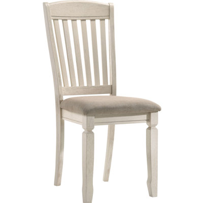 2 chaises brun clair et crème pour la salle à manger - construction avec rembourrage en mousse à dossier à lattes et pieds latéraux rembourrés en bois de qualité pour un thème confortable