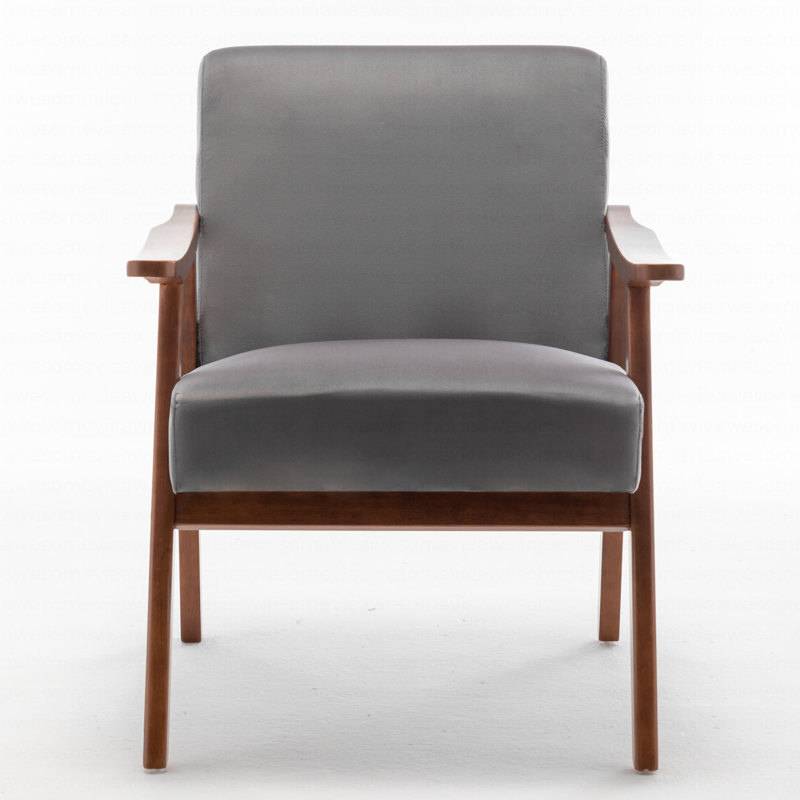 Jamesina 26.37" W Armchair, Gray Velvet