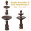 Fontaine solaire traditionnelle à 2 niveaux en résine et ananas Kirt-288871672