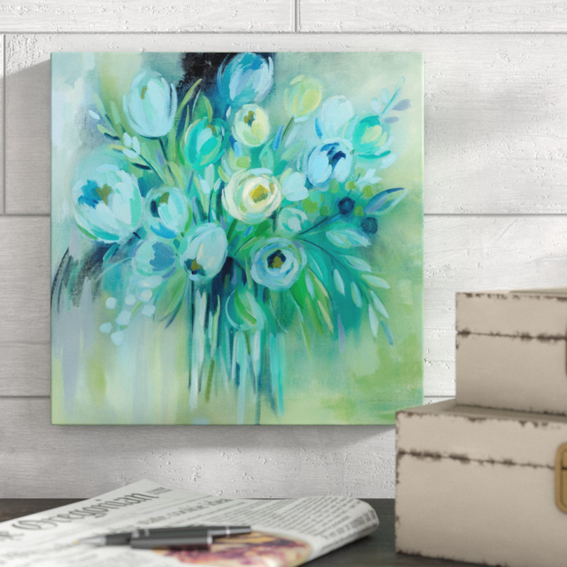 Aurora Borealis Florals by Silvia Vassileva - Wrapped Canvas Painting, 30cm H x 30cm W