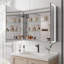 Pharmacie avec miroir de coiffeuse à DEL, grande armoire de rangement à double porte pour salle de bain, armoire d'appoint