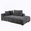 Canapé modulaire en chenille gris choisi avec 2 chaises, repose-pieds et coussins décoratifs pour un confort moderne