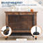 Meuble de caisse en bois pour chien avec roulettes verrouillables et structure en métal, meuble pour chien avec 2 portes et plateau