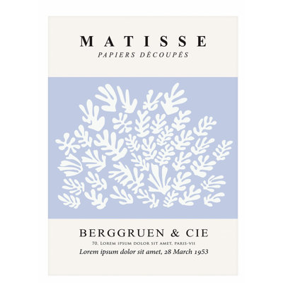 «Abstract Matisse Cutouts Soft Blue III Mid-Century»