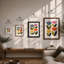 Six Stylized Blooms Mid-Century - Framed Print-1444412559-1444412558