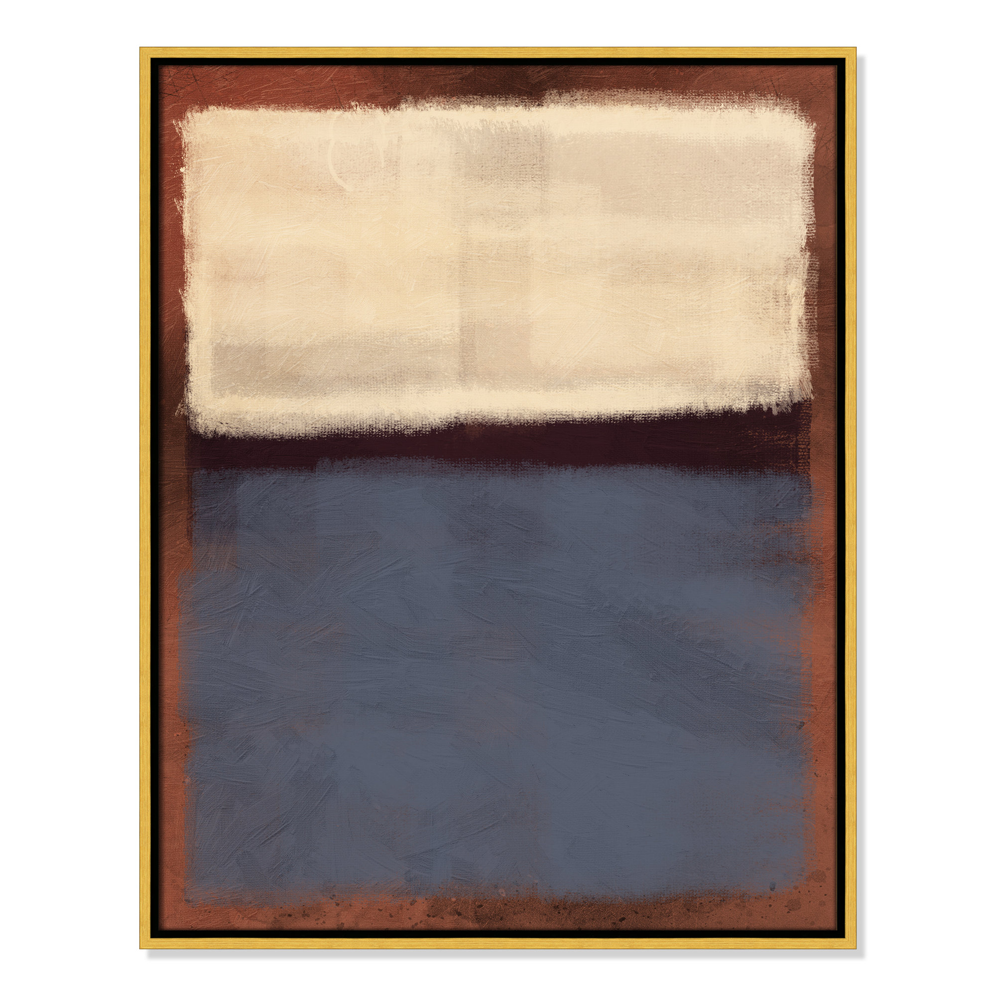 Alabaster Burst - Floater Frame Painting on Canvas, Gold Framed, 29.5" H x 23.5" W x 2" D