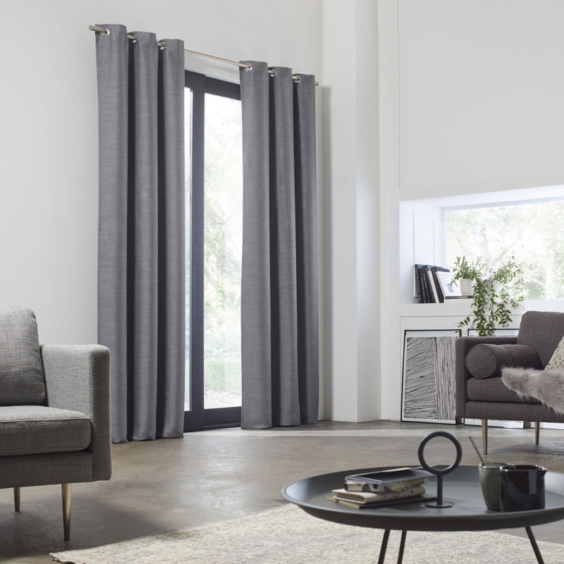 Heater Blackout Single Curtain Panel, 140 W x 350 D cm, Light Beige