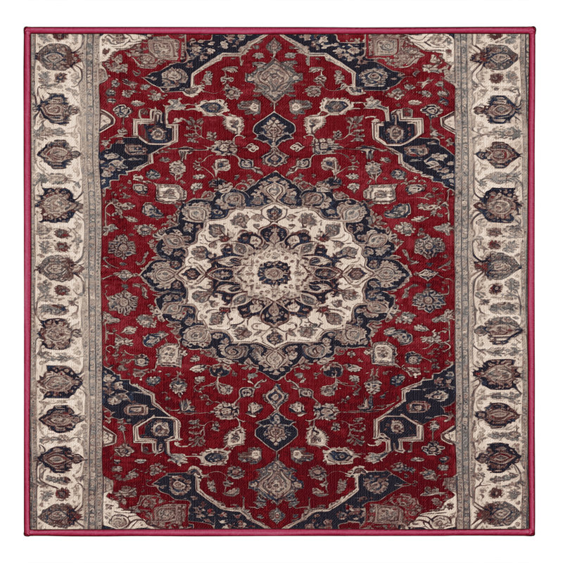 Tapis brun lavable à la machine, Carré 4 pi