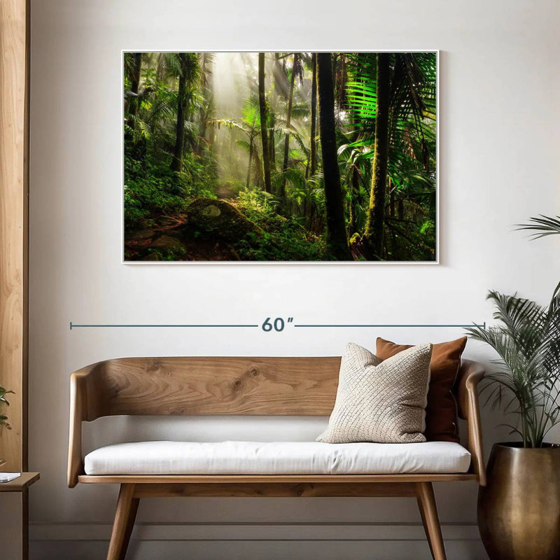 Forêt nationale d'El Yunque, 46 po x 31 po, Cadre flottant blanc