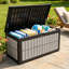 Boîte de rangement verrouillable en résine résistante à l'eau 130 gallons avec serrure Edrosie Inc - gris + noir-130604520