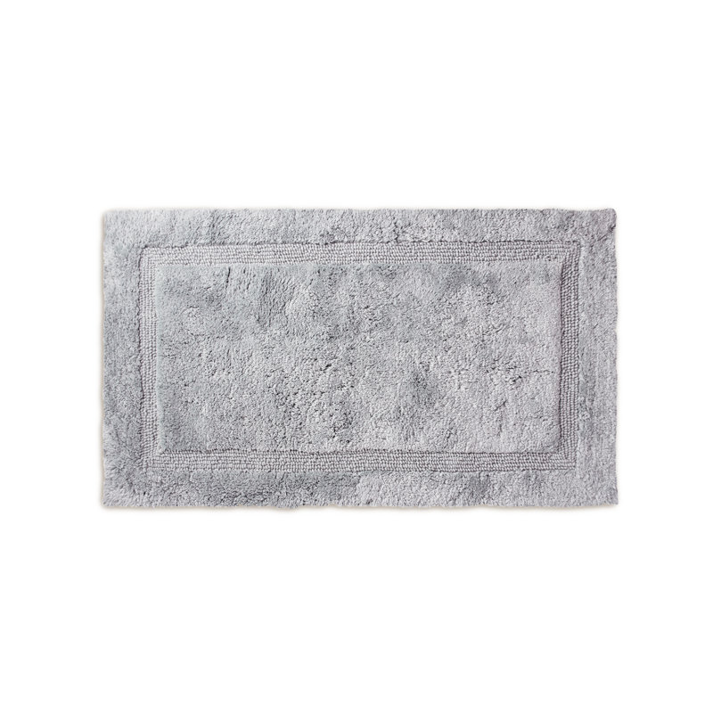 Delia Cotton Bath Rug, Silver