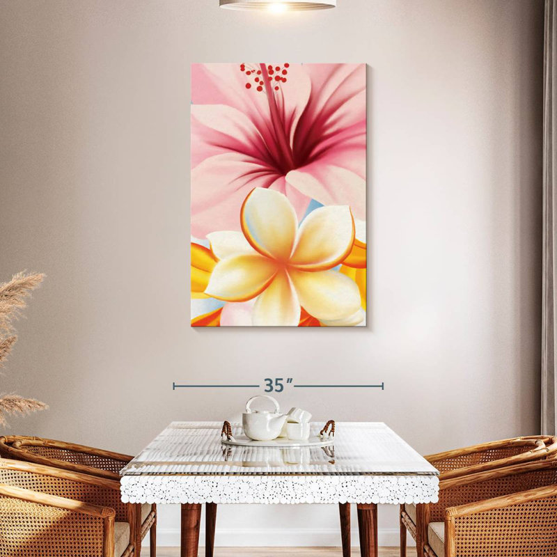Hibiscus et fleurs de plumeria Harnek, H 45 po x l 30 po