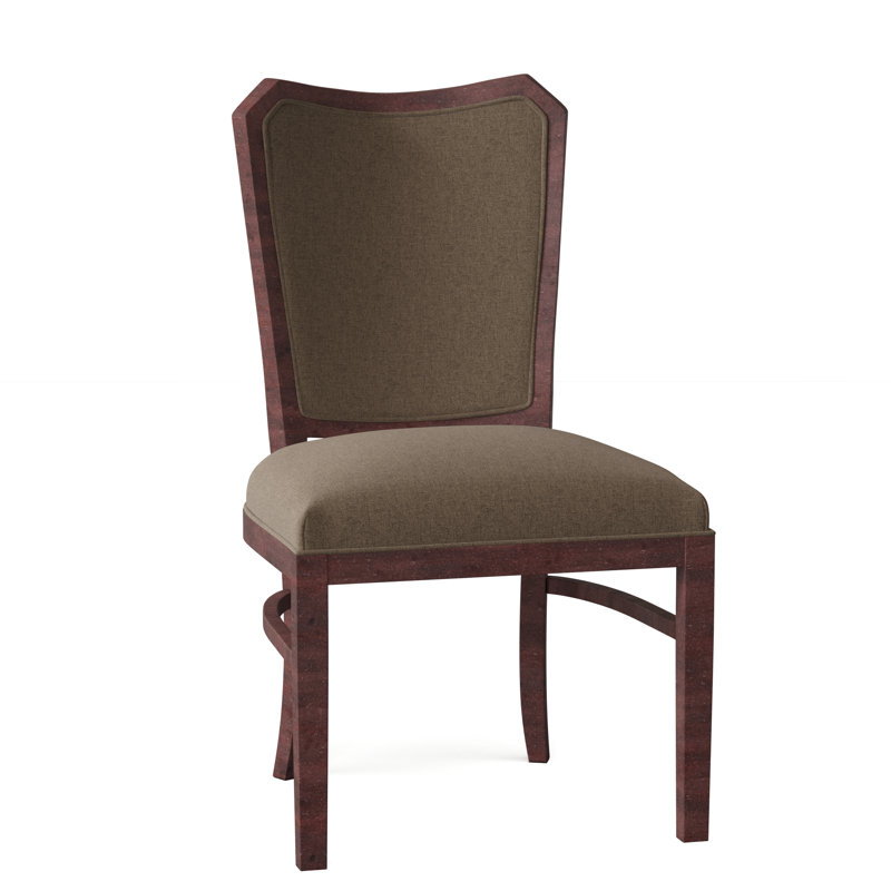 Wallace Upholstered King Louis Back Side Chair, 8789 Bark, Montego Bay