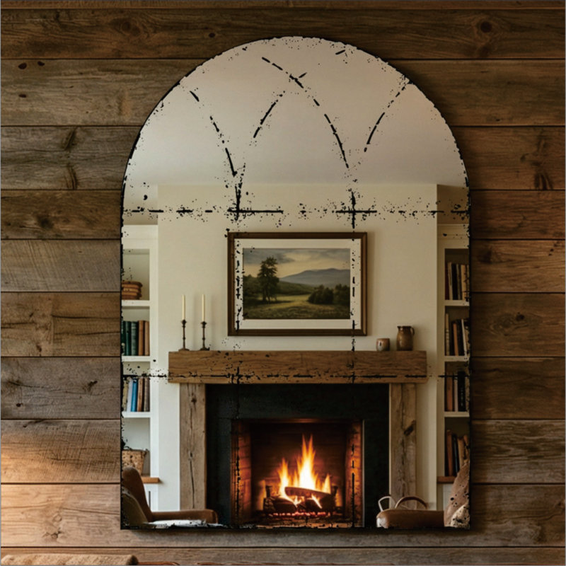 Miroir mural semi-circulaire
