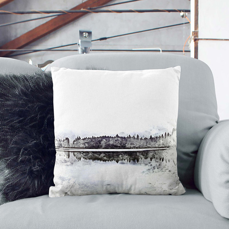 Square Throw Cushion, 40cm H x 40cm W x 15cm D, Black