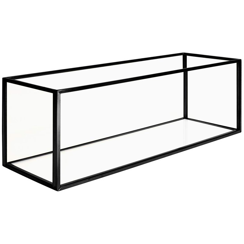 4'' H Glass Tabletop Lantern, 4" H x 12" W x 4" D