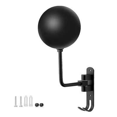 Motorcycle Helmet Holder Wall Mount, Black 180° Rotating Metal Helmet Hanger with Double Hooks, Suitable for Motorcycle/Bike Helmets, Hats, Caps, Jackets & Sports Gear