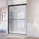 44" - 48'' W X 72'' H Double Sliding Door Semi-Frameless Shower Door With Two Black Towel Bars