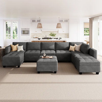 Honbay U Shaped Modular Sectional Storage Sofa With Chaise