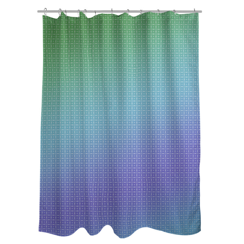 Rideau de douche simple Katelyn Elizabeth, Vert / Indigo