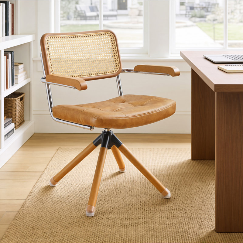 Chaise de bureau Bonneau Mid-Century, Brun