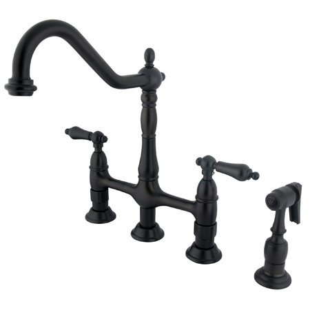 Robinet de cuisine à poignée double Heritage, Bronze huilé
