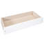 Lit plateforme simple blanc avec lit gigogne et tiroirs - Structure en pin robuste-1331473050
