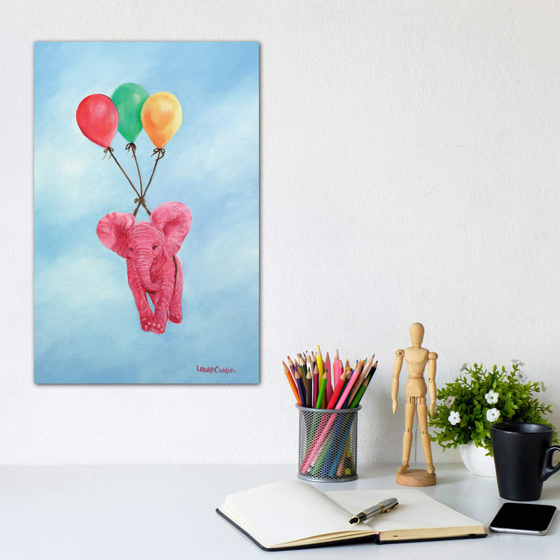 "Up Up and Away" par Laura Curtin - Reproduction d'art graphique sur papier encadré, Toile tendue, Pas de tapis