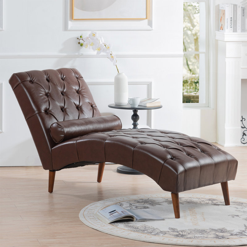 Chaise longue rembourrée avec rembourrage en coton haute densité, structure en bois massif