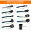 10 pièces Ensemble d'ustensiles de cuisine en silicone résistant à la chaleur - Outils de cuisson antiadhésifs avec support en PP (gris et noir)-68602266