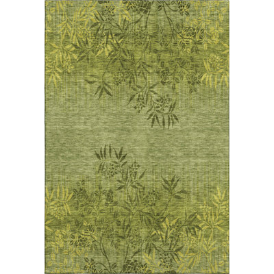 Premium Machine Washable Prisco Olive Rug