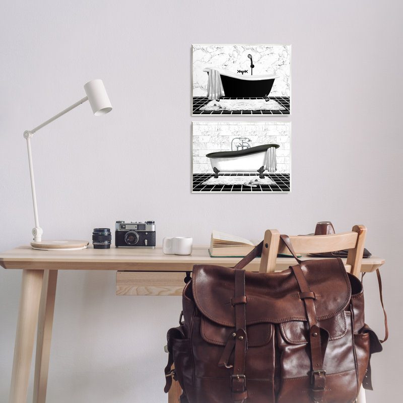 Ensemble de 2 plaques murales Marble Clawfoot