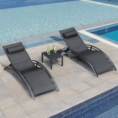 Chaise longue d'extérieur en alliage d'aluminium