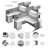 Office In An Hour L-Shaped 4 Person Cubicle with Cable Management-106041201
