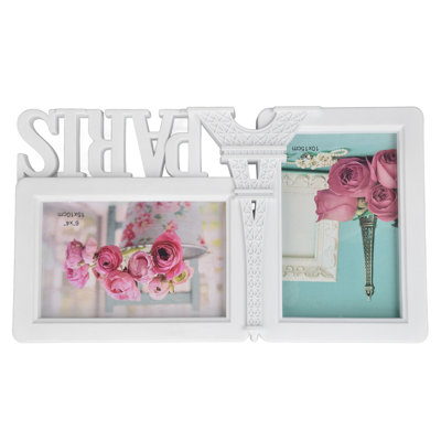 2PCS Rectangle Photo Frame Home Decorative 2 Hole Wedding Picture for Bedroom Party