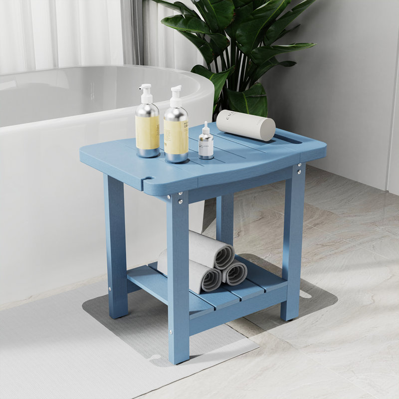 Bancs de douche résistants aux intempéries pour patio, Bleu lac