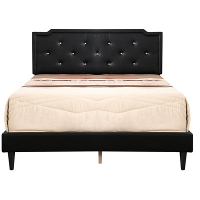 Functional Black Full Bed With Durability - Strong Support Structure Built Quick Assembly Option Supplied Matches Various Interior 47" H X 57" W 81" D Sleek And Robust In To Withstand Use Facilitated