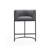 Cosmopolitan Mid-Century Modern Vegan Leather Upholstered Metal Counter Stool in Weathered Gray-150971126-150751844