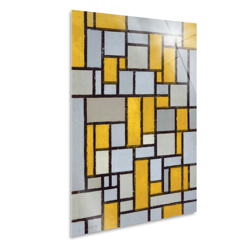Piet Mondrian-Composition No. 8 Color Plans and Gray Lines-Vertical, Plastic/Acrylic, 100cm H x 70cm W