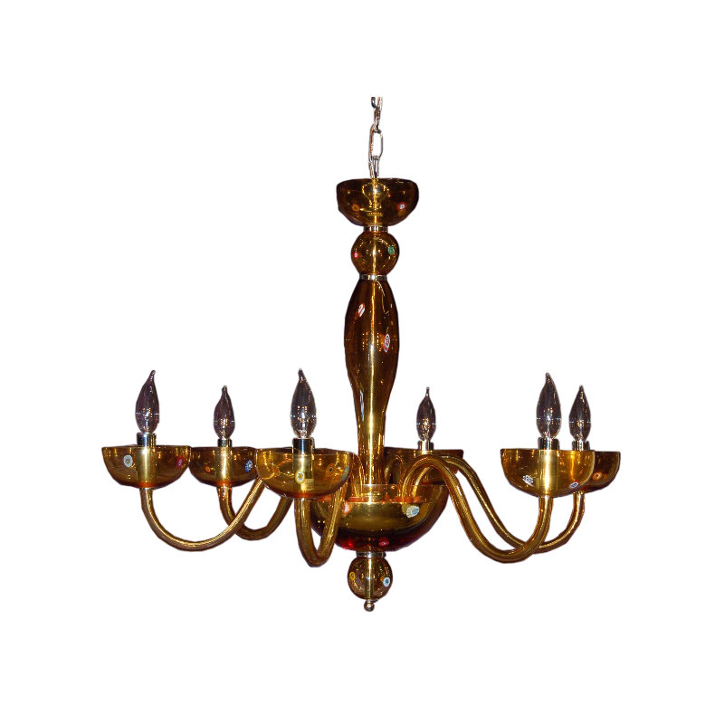 Lustree 6 lumières façon bougie/classique Frederick, Ambre